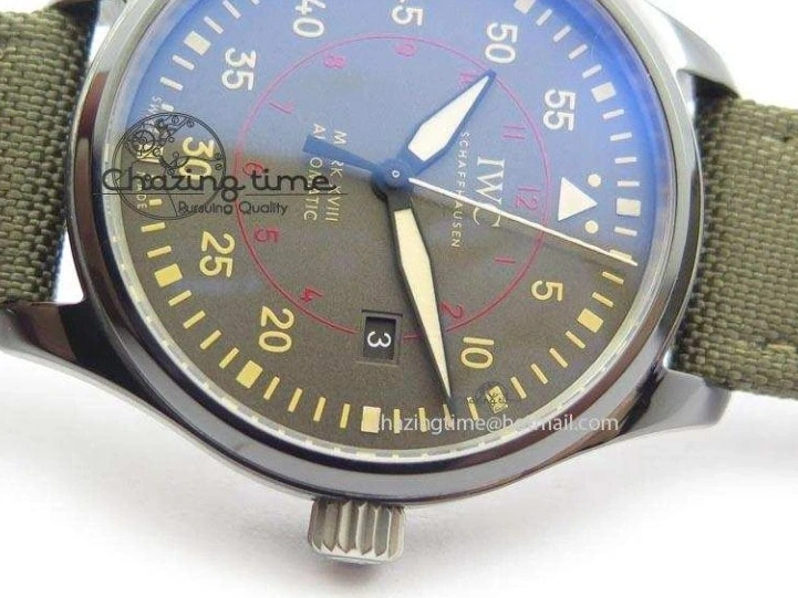 MIROTIME 0208 SunProtective MARK XVII IW324702 Real Ceramic MK Best Edition Green Dial On Green Nylon Strap A 7288